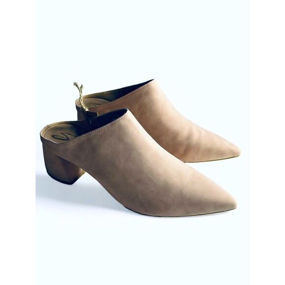 Seven7 Women’s Blush Monika Faux Leather Pointed Toe Slip On Mules Pink Sz 9 - Picture 3 of 7